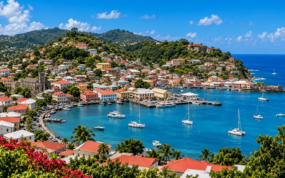 Turquoise bay and coastline near English Harbour, Antigua