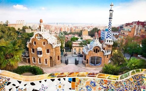 Barcelona waterfront and city skyline