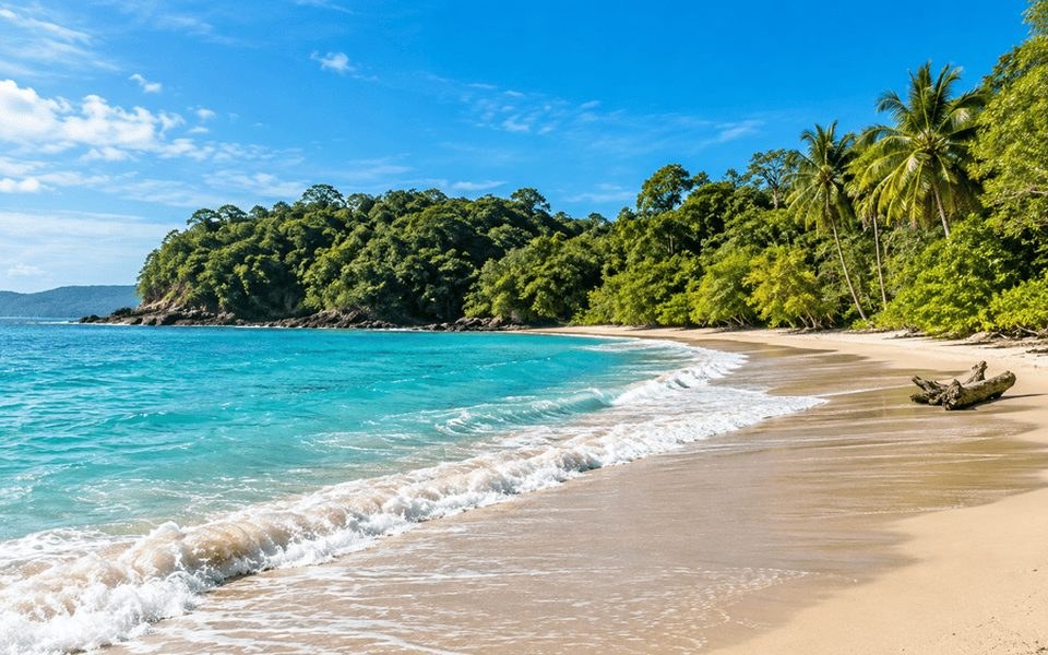 Tropical coastline and clear water near Belize City