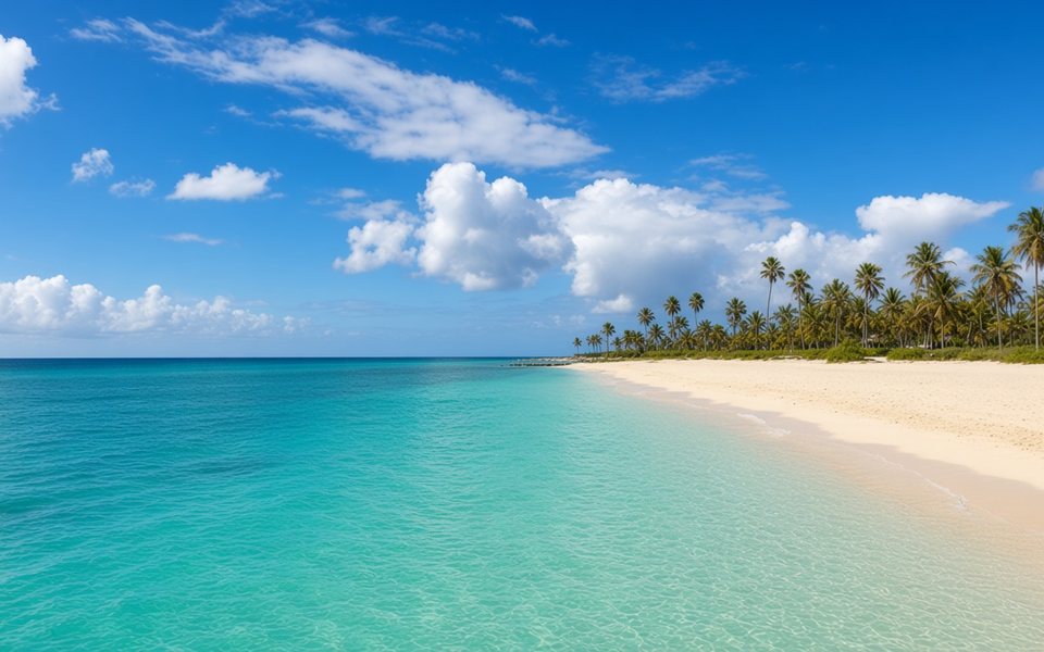 Clear turquoise water along Seven Mile Beach near George Town, Cayman Islands