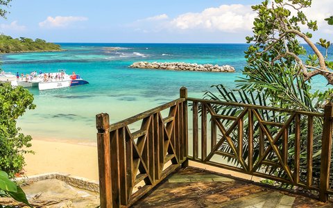 Tropical coastline near Ocho Rios, Jamaica